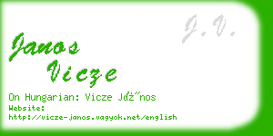 janos vicze business card